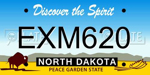 EXM620 North Dakota License Plate