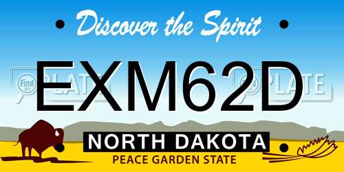 EXM62D North Dakota License Plate