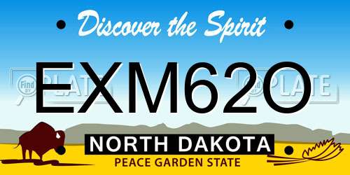 EXM62O North Dakota License Plate