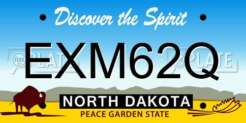 EXM62Q North Dakota License Plate