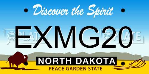 EXMG20 North Dakota License Plate