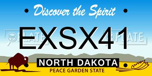 EXSX41 North Dakota License Plate
