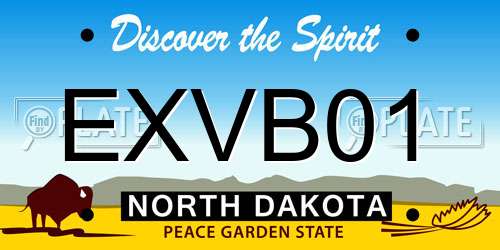 EXVB01 North Dakota License Plate