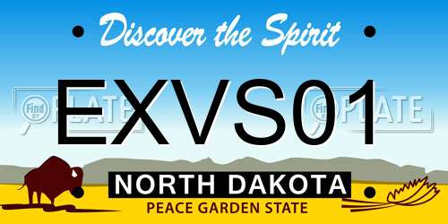 EXVS01 North Dakota License Plate