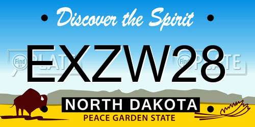 EXZW28 North Dakota License Plate