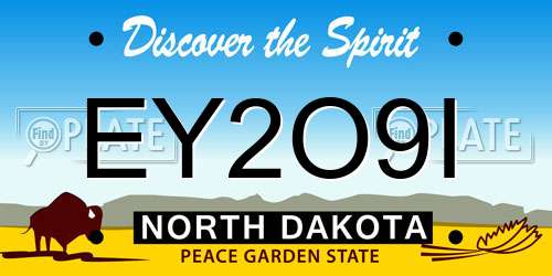 EY2O9I North Dakota License Plate