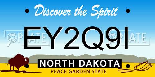 EY2Q9I North Dakota License Plate