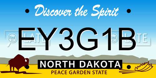 EY3G1B North Dakota License Plate