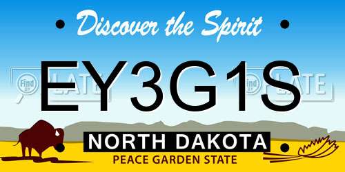 EY3G1S North Dakota License Plate