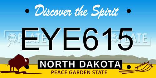 EYE615 North Dakota License Plate