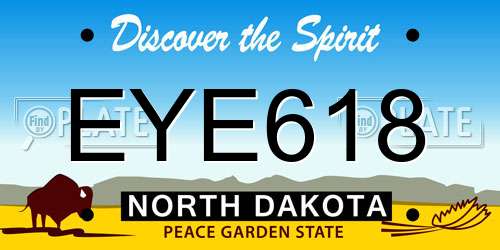 EYE618 North Dakota License Plate