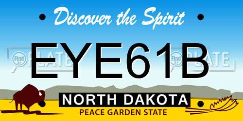 EYE61B North Dakota License Plate