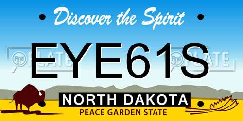 EYE61S North Dakota License Plate