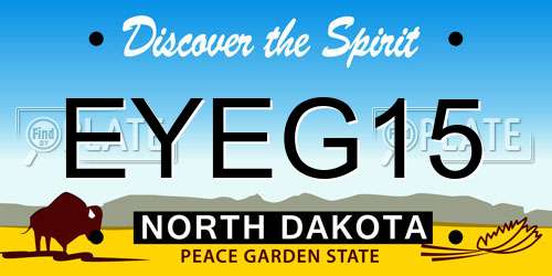 EYEG15 North Dakota License Plate