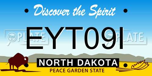 EYT09I North Dakota License Plate
