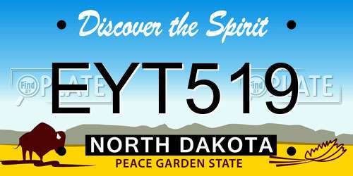 EYT519 North Dakota License Plate