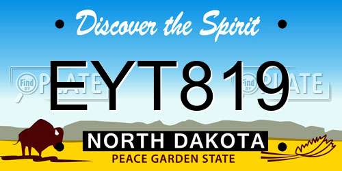 EYT819 North Dakota License Plate