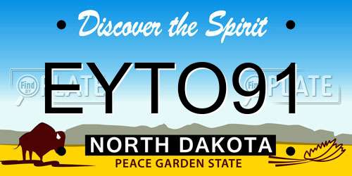 EYTO91 North Dakota License Plate