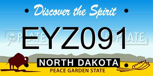 EYZ091 North Dakota License Plate