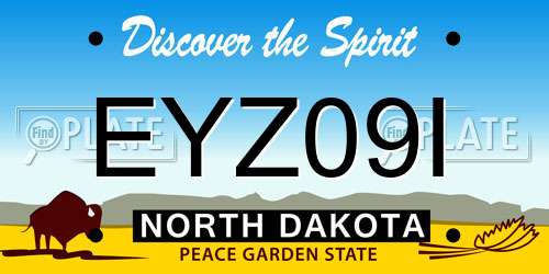 EYZ09I North Dakota License Plate