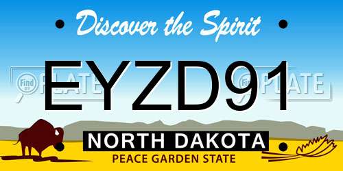 EYZD91 North Dakota License Plate