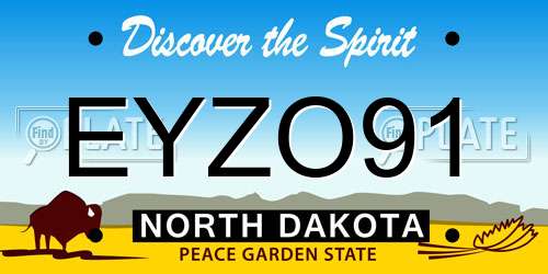 EYZO91 North Dakota License Plate