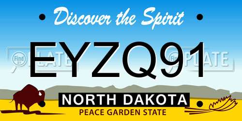 EYZQ91 North Dakota License Plate