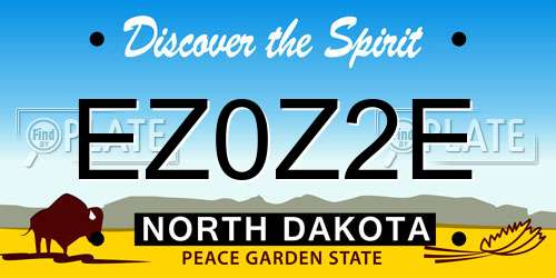 EZ0Z2E North Dakota License Plate