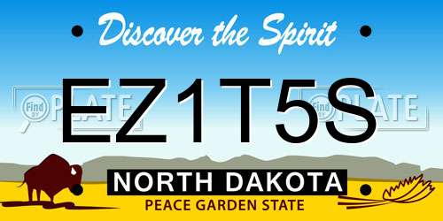 EZ1T5S North Dakota License Plate