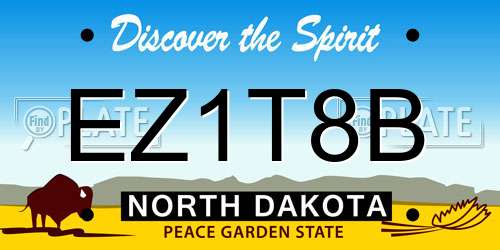 EZ1T8B North Dakota License Plate