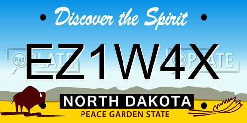 EZ1W4X North Dakota License Plate
