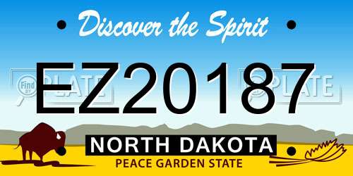 EZ20187 North Dakota License Plate
