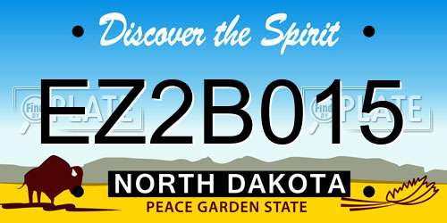 EZ2B015 North Dakota License Plate