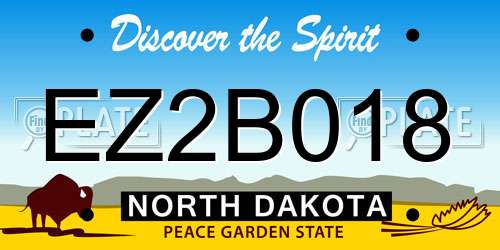 EZ2B018 North Dakota License Plate