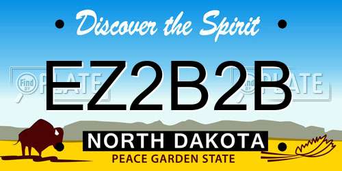EZ2B2B North Dakota License Plate