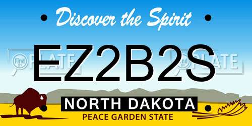 EZ2B2S North Dakota License Plate