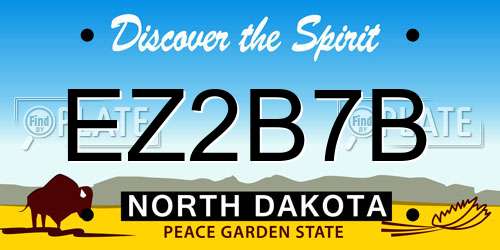 EZ2B7B North Dakota License Plate