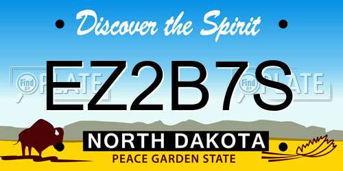 EZ2B7S North Dakota License Plate
