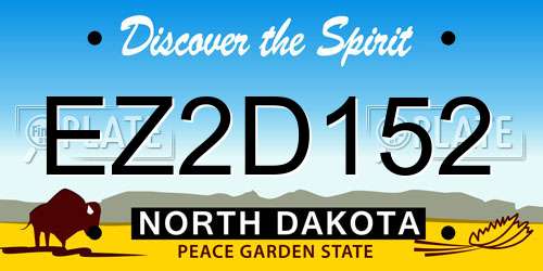 EZ2D152 North Dakota License Plate