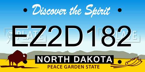 EZ2D182 North Dakota License Plate