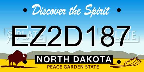 EZ2D187 North Dakota License Plate
