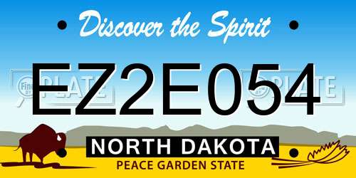 EZ2E054 North Dakota License Plate