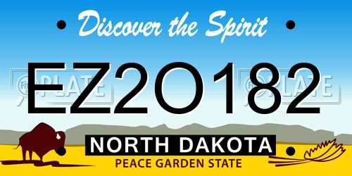 EZ2O182 North Dakota License Plate