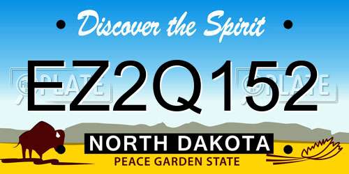 EZ2Q152 North Dakota License Plate