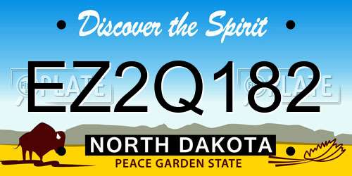 EZ2Q182 North Dakota License Plate