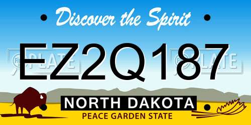 EZ2Q187 North Dakota License Plate