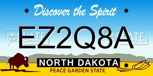 EZ2Q8A North Dakota License Plate
