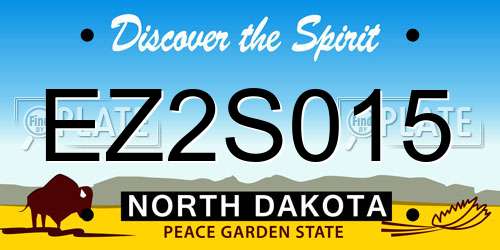 EZ2S015 North Dakota License Plate