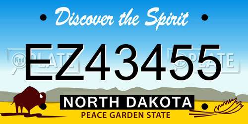 EZ43455 North Dakota License Plate