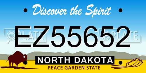 EZ55652 North Dakota License Plate